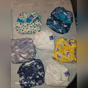 Bambino Mio Reusable Diaper Lot Of 7 With Inserts Lot New